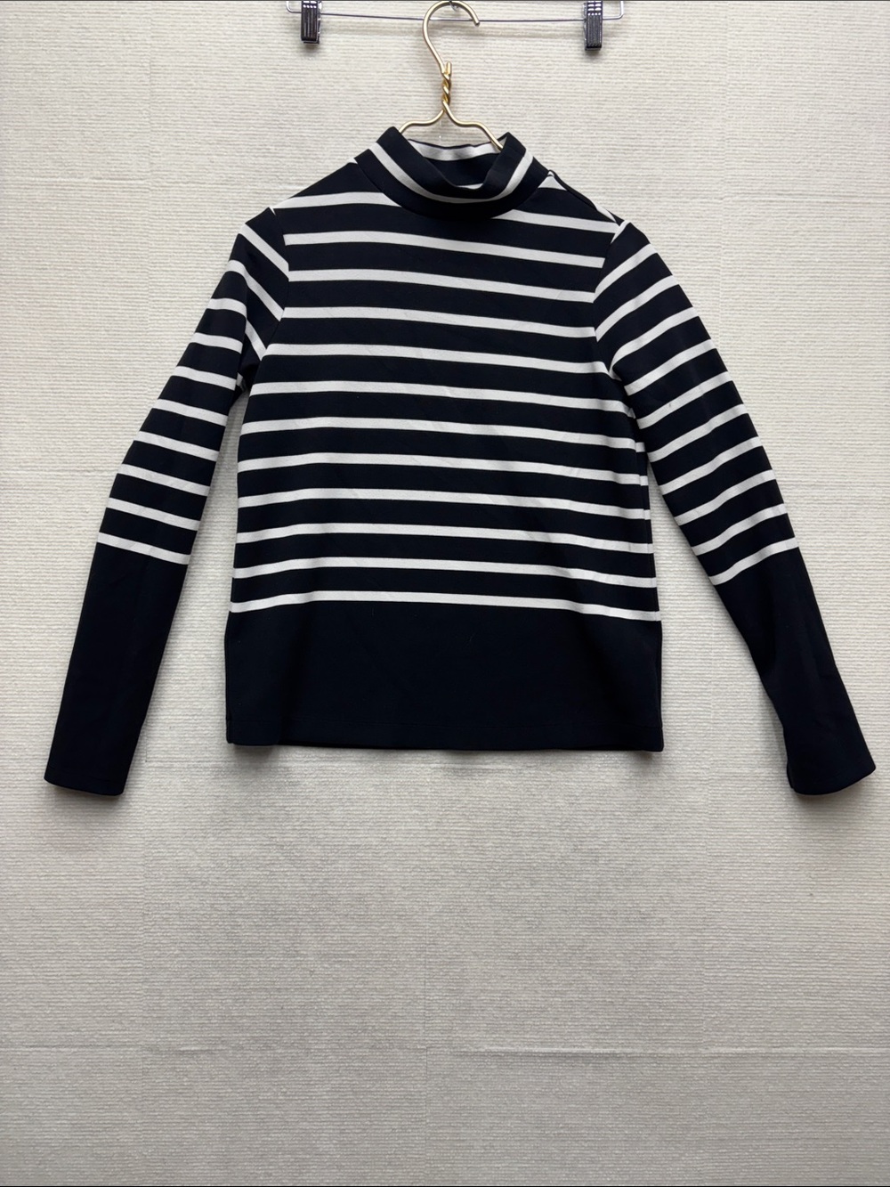 Spanx XS Striped Turtleneck shirt  - Black & White top